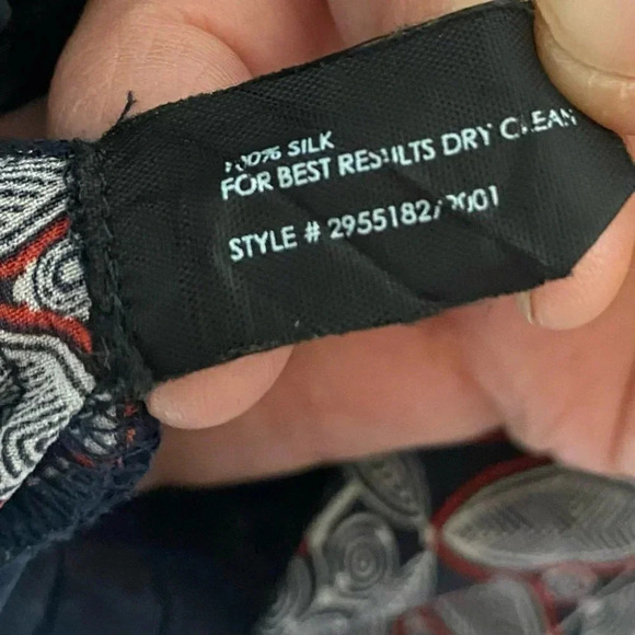 Bohemian blue white red bohemian 100% silk‎ ankle length harem joggers - Picture 6 of 7